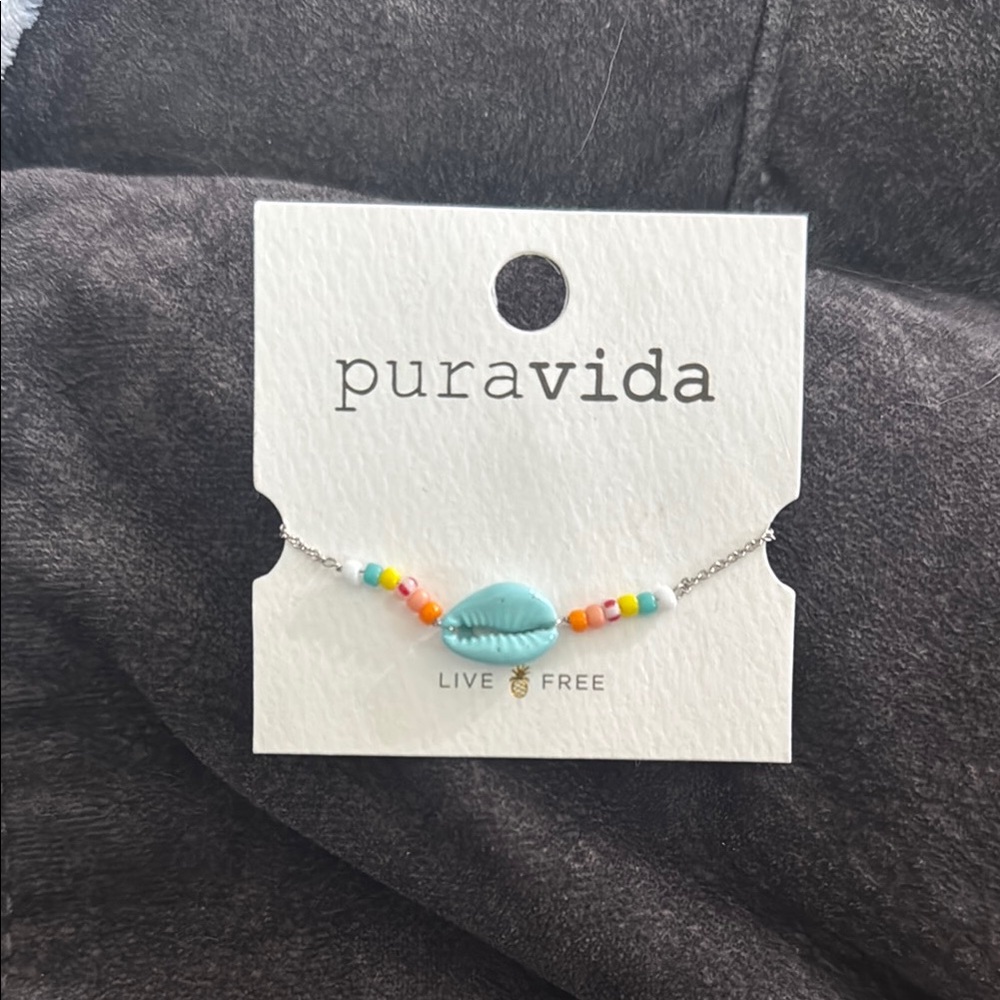 Pura Vida Candy Coated Cowrie Slider Shell Bracelet